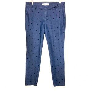 BNWT Old Navy Plus Size Pixie Pant in Chambray Blue with Black Polka Dots SZ 24